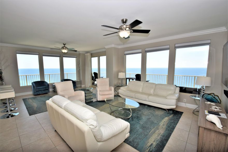 'CURRENTLY UNDER CONTRACT, SELLER ACCEPTING BACKUP OFFERS' Location says it all. It's hard to beat the views from this East End Penthouse condo in Treasure Island Resort. You can enjoy both the Sunrise and Sunset views from the wrap around balcony that connects all three bedrooms and living room. The views from inside are just as spectacular ,From the Livingroom and Dining area you can see the Gulf of Mexico  ,St Andrews  State park and Shell Island. This Condo is tastefully furnished and decorated and has an open floor plan with the Master Bedroom located on the Gulf. Treasure Island Resort is located on the East end of Panama City Beach and is close to Dining, Shopping, and Entertainment. Call for an appointment today.