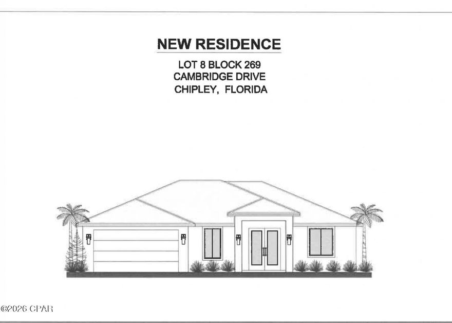 High and dry, flat 0.23-acre lot located in the peaceful, growing Sunny Hills community! This property offers a great opportunity to build your dream home or invest in an up-and-coming area. A survey and approved plans are available, making it easy to get started, whether you're building your dream home or a builder looking for a quick, easy start. The approved plans feature a beautiful 3-bedroom, 2.5 bath custom home. The septic permit is in place and partially paid, and the driveway permit has already been paid. A private inspector has also been partially paid. Sunny Hills features multiple lakes and ponds ideal for fishing, along with an 18-hole golf course. Located just 40 minutes from Panama City Beach and approximately 20 minutes from the airport, this property offers the perfect balance of quiet living and accessibility.