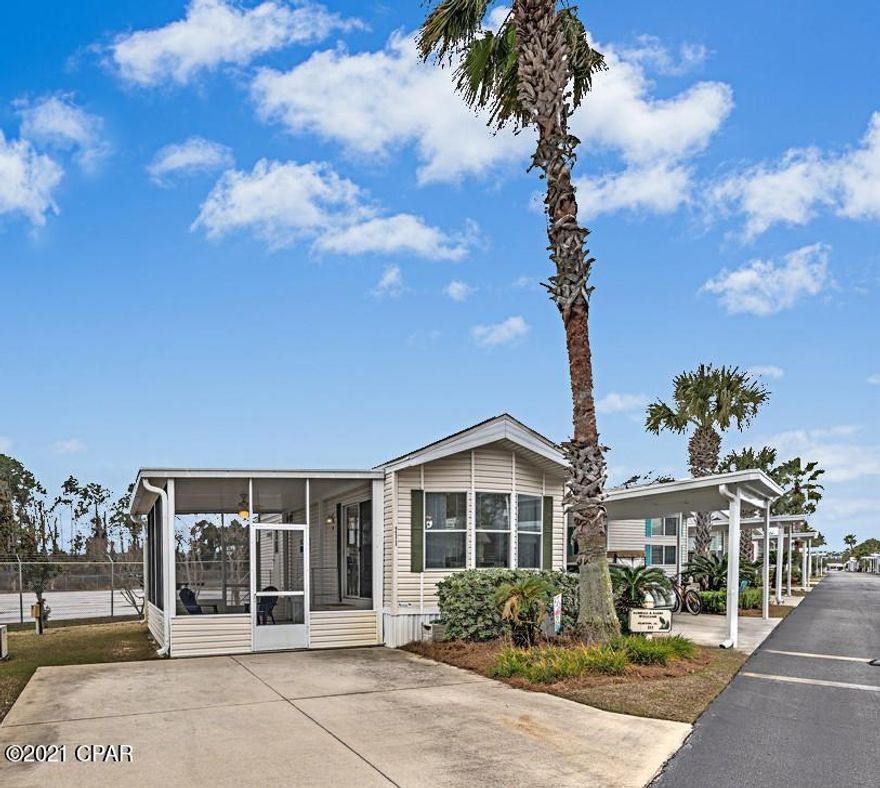 Are you looking for a move in ready home located in the beautifully maintained community of Emerald Pointe Resort? Look no further! This furnished one bedroom, one bath home is move in ready, and it would make a great full-time residence, second home, or investment property. The home features a bright open floorplan with a large screened in patio for your enjoyment. The roof was replaced 01/2019, and the stairs to the back door are being replaced. 



Emerald Pointe Resort is a golf cart friendly, gated community that offers a large clubhouse, exercise room, 2 pools (one heated seasonally), hot tub, lake with boardwalk, and shuffleboard courts. HOA includes water, sewer, garbage, cable, and lawn service. All information is approximate and should be verified by buyer if important.