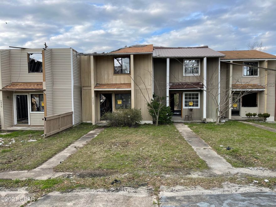 4 units are being offered in this great investment opportunity.Owner is willing to owner finance as well. All 4 units are stripped down to studs. The left two will probably need to be demo and rebuilt and the other two complete remodel. These units are AS IS .