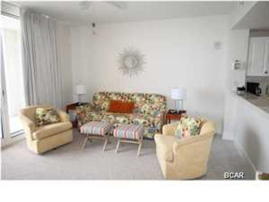 This beautiful unit is priced to sell. Don't miss out on this opportunity to own a place in paradise. This complex is loaded with amenities including in/out pools, tennis, a large outdoor dining area, impressive fitness facility, community room, the Majestic Movie Theatre, the H20 Bar and Grill serving Gulf Side lunch and dinner and the Majestic Market featuring Starbucks coffee and gourmet sandwiches, etc. This is the vacation destination! Just minutes to the the wonderful shopping, dining and entertainment at Pier Park and the new International airport.This 10th floor unit is just what you have been looking for. This unit is fully furnished and ready for you to move in. This unit has a designated parking space. All information is believed to be correct but should be verified by