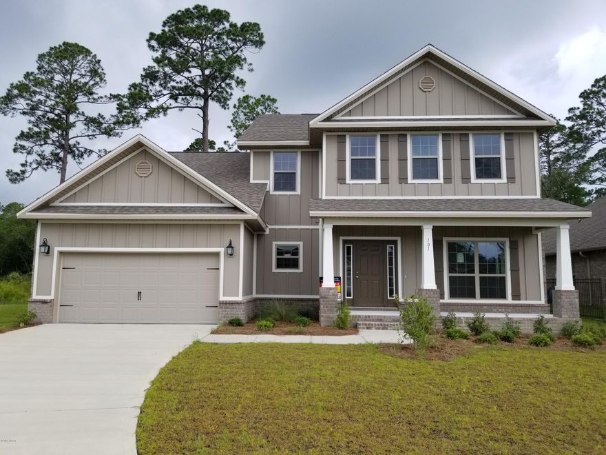 If you are living in a small space, and decide you want more, come to Fanning Bayou. You will love our Eleanor floor plan! You will find the open space of this home excellent for entertaining. As you enter this beautiful home you will find luxury vinyl plank flooring throughout the main level. Located just off the the foyer is a formal dining room with expansive windows and has direct access to the kitchen. The kitchen is open to the large living room and is equipped with an over-sized island that has a double sink and dishwasher. Stainless appliances include microwave, dishwasher and smooth top range. The master suite, located on the main level, has a large walk-in closet and spacious master bath with his and hers vanities a separate shower and large soak tub.Upstairs you will find plush carpet in the hallways and the three additional bedrooms. Each bedroom has its own walk-in closet with one having its own private bath and two that have a shared bath. The baths have granite countertops, vinyl plank flooring and shower/tub combo. This home is ready for quick move in. With a two-car garage and driveway, this home is perfect for a large family or entertaining guests. The yard is spacious, and the covered patio is accessible from the family room, where you can enjoy the outdoors.