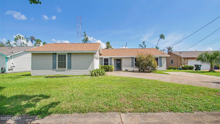 CURRENTLY UNDER CONTRACT, SELLER WILL CONSIDER BACKUP OFFERS. Located in Pine Forest Estates in desirable Lynn Haven, this 3 bedroom and 2 bath home is nicely situated on a quiet cul de sac/circle.  The home is conveniently located close to shopping, schools, restaurants and the post office without being in a congested area.  The home offers a spacious two car garage that doesn't have the garage door facing the road, for curb appeal.  There's an additional slab poured in the driveway that was used for a travel trailer/camper with an electrical hook up on the side of the home.  Inside the home you'll find a foyer, spacious living room with two new patio doors leading to the screened back deck, an open kitchen and dining room and three nice sized bedrooms.  The main bedroom has three There's a yard building in the backyard to store the yard equipment, or utilize how you choose. New roof January 2019. New AC March 2021.  Don't miss out on making this your home.
Buyer should verify measurement and information that is important to them.