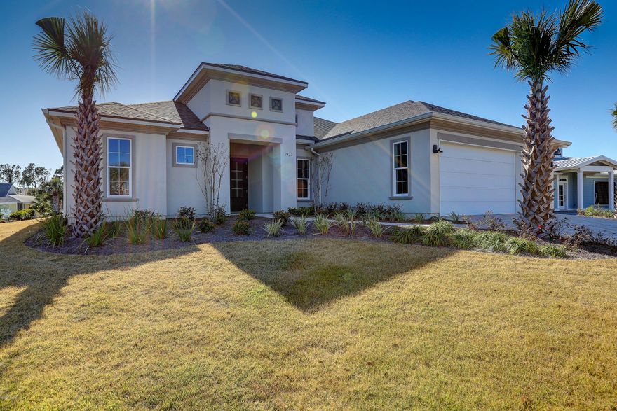 Brand new 2020 sophisticated and luxurious retreat that reflects the attention to design, detail and functionality that is true of an Arthur Rutenberg Home. This floor plan will grab your attention from the inside as well as the outside. As you enter the main living area you instantly see the spacious Great Room with the stunning stackable sliding glass doors that lead to the lanai and outdoor, framing an unobstructed view of the canal. The large kitchen overlooks the Great Room and Lanai as well as the spacious Casual Dining. The elegant Master Suite has a spa design bath with a free standing tub. This new custom, luxury home is located in Bay Point, a gated community with amenities like a golf course, tennis courts, a deep water marina just minutes from the open gulf and restaurants.