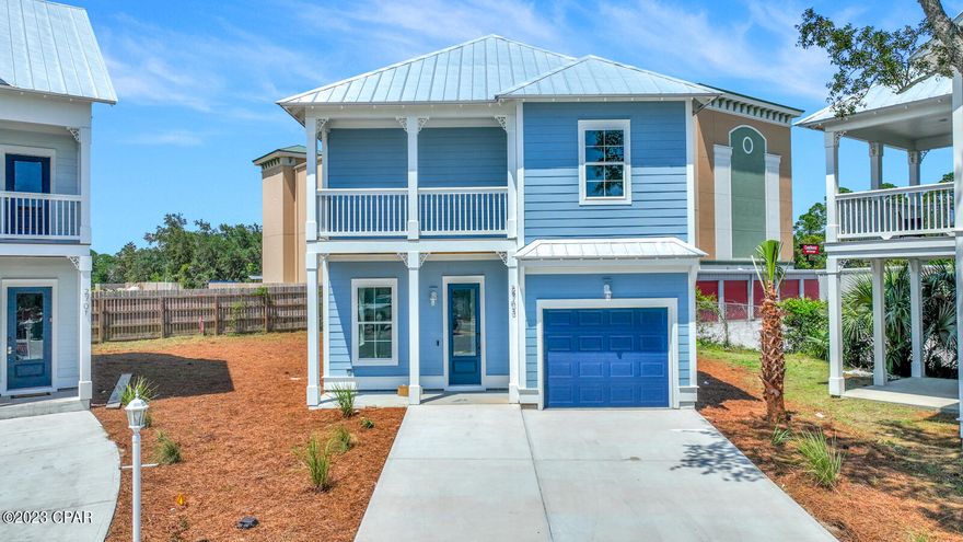 This stunning brand-new New Orleans-style home is nestled in a tranquil cul-de-sac, offering the perfect blend of coastal charm and modern convenience. Located just a short 0.5-mile stroll away from the public beach access, this rental is a dream come true for beach lovers and those seeking a serene coastal lifestyle.

Step inside and be greeted by the inviting ambiance of this thoughtfully designed home. The luxurious LVP flooring throughout adds both style and durability to the space, while the elegant metal roof provides a touch of classic appeal. The kitchen boasts sleek stainless appliances, ensuring that preparing meals is a breeze, and creating a stylish and functional space.

The tall 10ft ceilings lend an airy and spacious feel to the interior, making it the perfect oasis to unwind and relax. You'll appreciate the practicality of the linen closet, ensuring your living space remains tidy and organized. The tastefully appointed granite sinks add a touch of elegance to the bathrooms, elevating your everyday routines.

Step outside and discover the charm of the large front porch, where you can savor your morning coffee, bask in the warm sunsets, or simply enjoy the company of family and friends.

With its ideal location, beautiful features, and close proximity to the beach, this rental at 2703 Lagoon Manor Dr is an opportunity not to be missed. Embrace the coastal lifestyle and make this lovely house your home. Welcome to your private oasis in paradise!