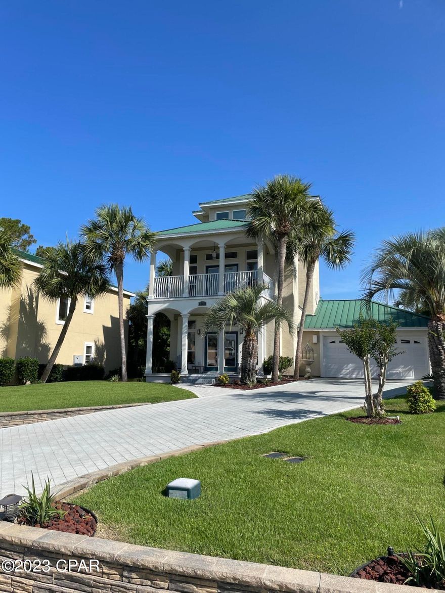 CURRENTLY UNDER CONTRACT, SELLER WILL CONSIDER BACKUP OFFERS.  Rare opportunity to own in The Lakes at Summer Breeze!  Quiet cul-de-sac location within walking distance to the beach!  Enjoy 3 stories of quality Vertical Living at it's finest!  Beautiful gulf views from third floor!  This POOL home offers tons of bright, natural light, 10 foot ceilings, 2 newer HVAC systems, stainless appliances and granite!  Vinyl plank tile throughout, updated with shiplap touches, 10 inch crown molding, 8 foot windows, cozy fireplace, newer water heater and brick-paver driveway. Master with spacious balcony for your enjoyment.  Entertaining will be a breeze in your fenced backyard with covered patio, sparkling pool and outdoor shower.  Nest thermostat plus washer/dryer stay!  Sprinkler system is on a well too!  Plenty of storage!