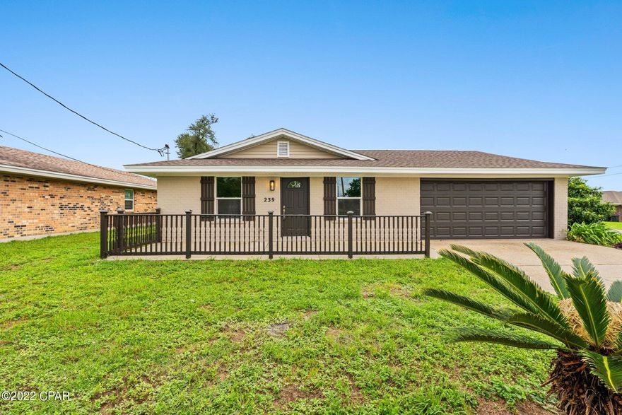 You must see this beautifully remodeled home just 10-15 mins from TAFB! New flooring throughout, recessed LED lighting, brand new HVAC, modern white kitchen featuring an island and brand new stainless steel appliances, backsplash, new bathroom vanities and ceiling fans/lighting though out the home. Exterior updates include newly painted brick, two car garage, new roof, new windows and fully fenced in huge corner lot, lighted patio with the option to enclose. No HOA. High and dry, no flood insurance needed. Don't miss your opportunity own this home that checks off on everything!