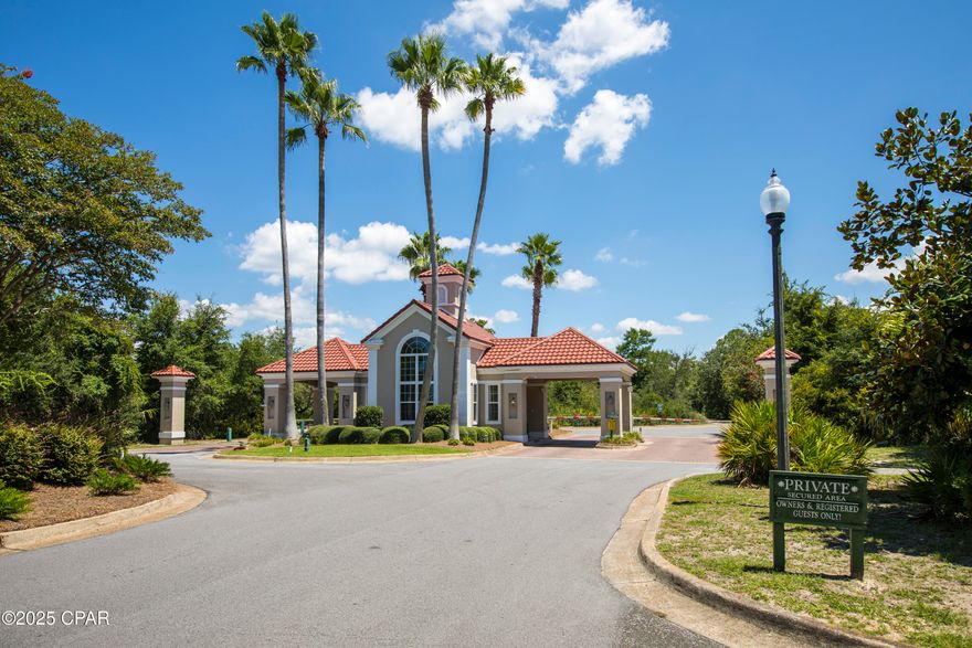 BACK ON THE MARKET _ NO FAULT TO THE SELLER.  Seller to provide buyer a credit of up to $10,000 if sale is closed by 1/30/2026.  MAJOR PRICE ADJUSTMENT OF $31,000.  Welcome to your dream home in the highly sought-after gated community of The Preserve! This beautifully maintained 3-bedroom, 3-bathroom residence offers the perfect combination of comfort, privacy, and modern upgrades. Not only does the master have an on suite bath, so does the second bedroom. 
Step inside to discover an updated kitchen complete with soft-close drawers, a built-in trash and cookie sheet cupboard, gas available, under-cabinet lighting, recessed (canned) lighting, new fans and sleek LG and Maytag appliances—just 5 years old. The main living areas feature a gas fireplace luxury plank flooring, while the bathrooms include stylish tile.
Enjoy peace of mind with a 6-year-old roof, recent HVAC (6-7 years old), and a home warranty in place through Fall 2025. The freshly painted interior and exterior give the home a crisp, clean feel.
Outdoors, you'll love the extended paver driveway, fully irrigated yard with pine straw and a drip system for plants, and a large back patio with motion detected flood lights—ideal for entertaining or relaxing in your private oasis. Landscaping plan available.  The sunroom has been upgraded with new paint, added electrical outlets, and a dedicated mini-split system providing year-round comfort.  The new paver patio has a retaining wall and the home is higher than the other land around it and water drains away from the house. 
Additional highlights include window film throughout for soft natural lighting and enhanced privacy, and a low HOA fee of just $1818/year. Nestled on a quiet street with no road noise, this home is just minutes from shopping, restaurants, and both Panama City and Panama City Beach—plus it's located directly across from Bay Point.
This move-in-ready home is a rare find—schedule your private tour today before it's gone!

All information, dimensions, and sizes are approximate and Buyer is to verify all information for accuracy.