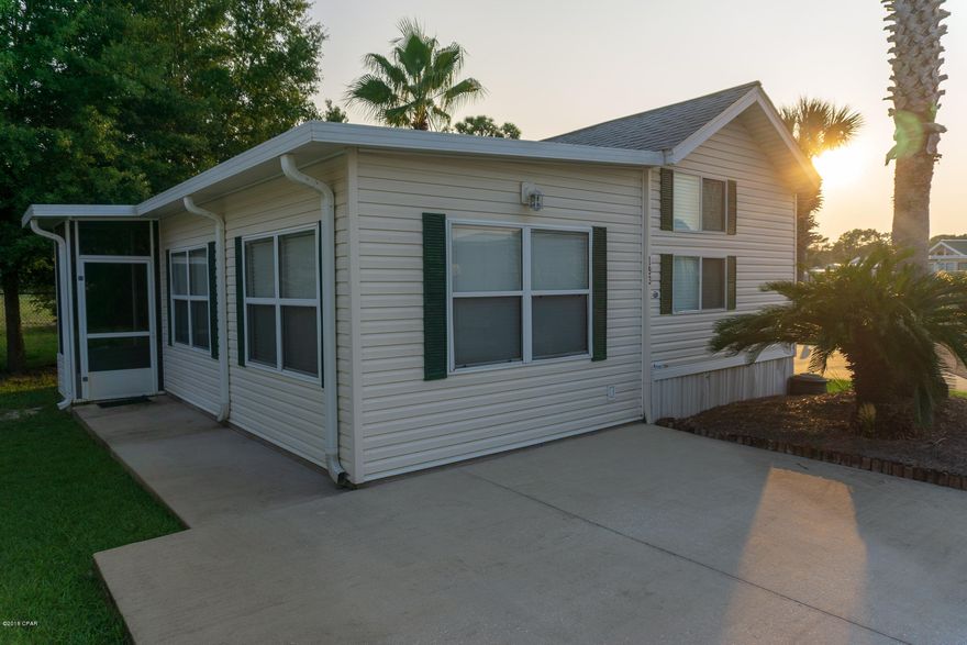 What a great gated community to live in or a vacation spot for you and your family. 2 bdrm 2 bath unit awaits you and family for such wonderful memories to be had. Screened back porch with a private back yard. Unit is close to front clubhouse which is a just a walk or golf cart ride away. All new blinds, shades and valances in the unit ($2000 in 2017). Neighborhood is golf cart friendly and features two pools, club house, gym, scuffle board and pond area. The hoa fee includes lawn service, water, cable, trash, and cable, and amenities.