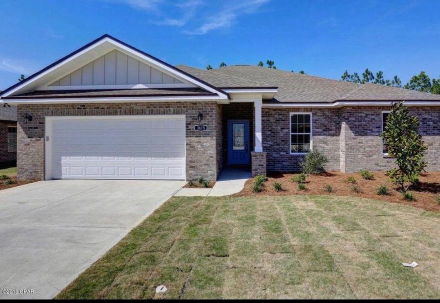 Coming soon! Gorgeous 4 bedroom, 2 bath, brick home located in the Cedar Park Community. Easy access to Panama City & the beaches as well as TAFB! This home offers a Great Room with 9 ft ceilings, dining room area, kitchen with island, granite counters, and stainless appliances. Master suite features tray ceiling, double vanity, separate shower and tub, and 2 walk-in closets. Exterior features include two car garage, covered porch and sprinkler system. Cedar Park features landscaped entrance and park, pavilion, underground utilities, custom street lighting and sidewalks.