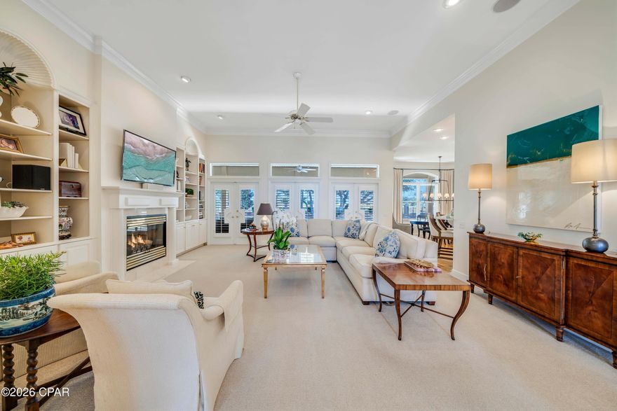 Experience the ease of coastal living in this beautifully maintained one-owner home overlooking the Jack Nicklaus Golf Course in the gated Bay Point community.

Designed for both everyday comfort and effortless entertaining, this spacious single-story home features soaring 10- and 12-foot ceilings, elegant crown molding, and an abundance of natural light throughout.

The thoughtfully designed layout offers 3 bedrooms, 2 full baths, and a private office (or optional 4th bedroom), along with multiple living spaces that flow seamlessly for gathering with family and friends. The open kitchen and family room create a welcoming heart of the home, while a separate dining and additional living area provide flexibility for hosting or relaxing.

The primary suite is a peaceful retreat, complete with dual closets and private access to the covered porch--perfect for enjoying quiet mornings or evening breezes overlooking the lush surroundings.

Situated on a beautiful corner lot, the fenced backyard is shaded by mature oak and magnolia trees, offering privacy and a serene outdoor setting.

Located within the secure, gated Bay Point community, residents enjoy a true resort-style lifestyle with access to championship golf, a full-service marina, waterfront dining at Flip Flops or Neon's Bar 72, and close proximity to boating, beaches, and the best of Panama City Beach.

Whether you're seeking a full-time residence, a second home, or a place to enjoy your next chapter, this home offers the perfect blend of comfort, privacy, and coastal convenience.