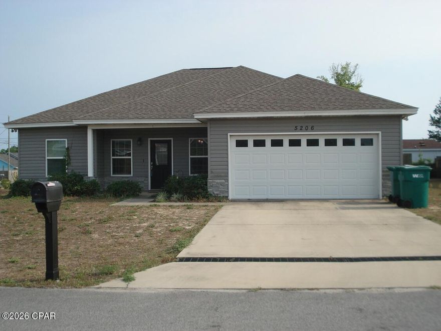 Minutes to Tyndall A.F.B this well maintained 3 bed/2 bath home has a 2-car garage, fenced back yard, stainless steel appliances, carpet in the bedrooms, LVT flooring in living areas and ceiling fans throughout. All info taken from appraiser, sizes and ages are approx., Buyer to verify, if important.