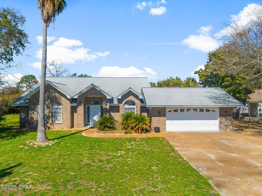 Fantastic 4-bedroom, 3-full bathroom, 2- Car Garage, Solid Brick home is a mix of Luxury, Comfort and Space! Step inside to a Large Open Floor Plan, featuring 2 Extra Bonus Rooms that can be used as a gym, home office, playroom, den or extra bedroom. The kitchen and one of the bathrooms have recently gone through a remodel. Additional Highlights include Two Master Bedrooms, one upstairs and one downstairs. The upstairs just had a brand new mini split ac unit installed to include a 10 year warranty on all parts and a one year service contract. Step outback into the Screened in Florida Room and onto a Huge Double Size Lot, complete with a Private Inground Swimming Pool. There is also a large storage unit that can be used for multiple purposes. The home Boasts Plenty of Privacy and the Subdivision is Not zoned for vacation rentals, so no need to worry about air bnb's next door!  Located just a short walk to the Sugar White Sand and Emerald Beaches and a short drive to Pier Park, Restaurants and Shopping. Age and Sq footage approximate, please verify if important. Call today to schedule a private showing!