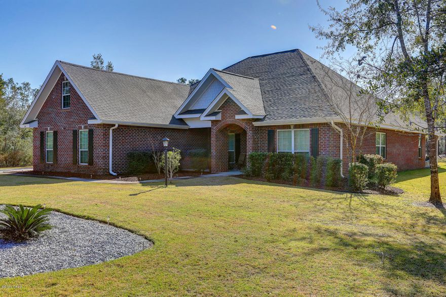 Don't miss this 4 bedroom 2 bath very spacious home! Split floor plan, granite, upgraded flooring, upgraded master bath and a 14x10 covered porch are just some of the upgrades already included in the price! Come experience the Difference with Adams Homes at beautiful Lake Merial. From the moment you step out of your car you will see the difference! From your beautiful landscaped yard to the convenience of your own well for irrigation that is also provided for you...the perks are too many to mention! Come check us out!