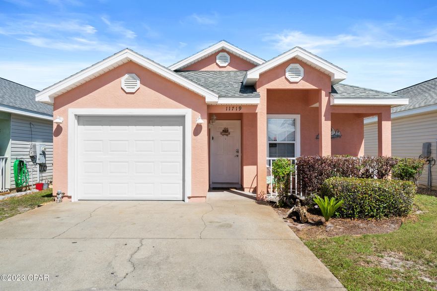 'CURRENTLY UNDER CONTRACT, SELLER ACCEPTING BACKUP OFFERS' This charming beach house is located in one of the most popular short term rental neighborhoods in PCB. Located close to shopping, popular dining, entertainment and a short walk to the beautiful white sandy beaches. With three bedrooms, 2 full bathrooms and nearly 1,400 sq ft of comfortable living space this home creates the perfect setting for entertaining family and friends. Highlights include, a garage, newly installed roof, newly installed HVAC, stylish ceramic tile throughout the entire home, and an open kitchen with a breakfast bar. The master bedroom provides ample living space and has a private master bathroom that features a double vanity, makeup vanity, and a walk in closet. The other two rooms provide plenty of space for family and guests. The back patio creates the perfect space for grilling with friends. When you're not at the beach you can enjoy two community pools or take your kids to the playground. If you're looking for an income generating property, a primary residence or a vacation home this truly is a must see! Seller is willing to negotiate all the furnishings!