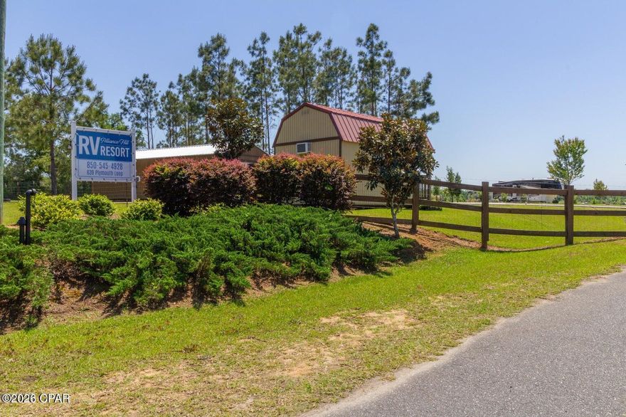 Alliance Hill RV Park located in Marianna Florida is a beautifully developed and operational income producing RV Park with lots of potential. The park currently has 14 active RV spaces with power, water, and sewer hookups, and plans and permits for an additional 64 spaces and potential for even more units. The current spaces are all concrete with 9 pullthroughs and 5 perimeter spaces. This is your opportunity to purchase this property at a great price and time to fulfill its potential and maximize its income producing potential. The owner has taken great care to develop this property and guests rave how beautiful and quiet the park is. There is a 2,980 square foot clubhouse with library, laundry facility, full kitchen and bathrooms with showers for the guests. There is a onsite pool behind the clubhouse looking over the beautiful hilltop site. There is a concrete road already developed and ready for additional RV pads to be completed. The property sits on 63 acres atop a beautiful hilltop overlooking the forest. This property is a must see for those who are looking to take advantage of this development opportunity.