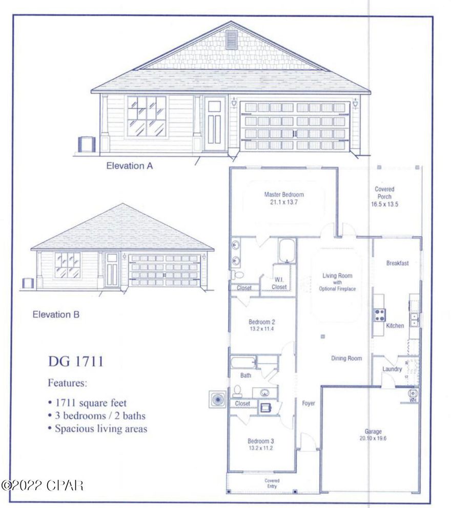 3 bedroom 2 bath 2 car garage 

Sprinkler system, fully sodded yard, garage opener.