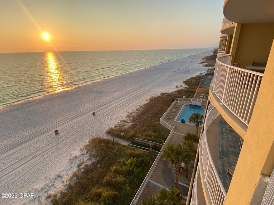 CURRENTLY UNDER CONTRACT, SELLER WILL CONSIDER BACKUP OFFERS'As they say in Real Estate Location, Location, Location.  This Condominium Complex is located west of pier park out of the hustle and bustle allowing for a peaceful and tranquil setting, yet only a quick distance to wonderful shopping, dining and entertainment at Pier Park. Tropical Indulgence is the thought that comes to mind when viewing this beautiful 1146 sq. foot condo, unit features 9 foot ceilings, crown molding, bull nose corners, granite counter tops and a Gulf front master bedroom. One of my favorite things about this complex are the balconies, very large with amazing water and beach views.  Enjoy the good life at Emerald Isle amenities include 2 pools, 2 saunas, hot tub, steam and exercise room.  Call today to see this