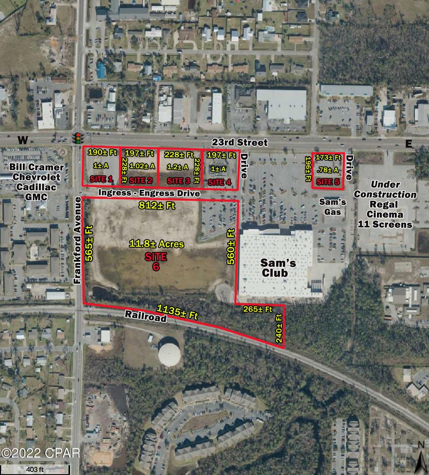 Input for Comp Purposes.  Sale includes Sites 1, 2 and the western portion of site 3 on site map.