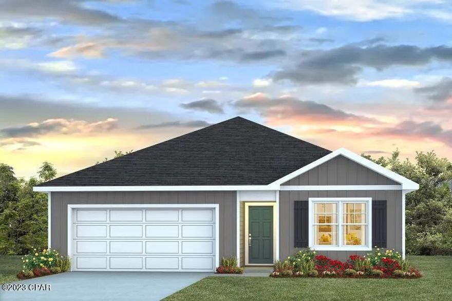 The Freeport floorplan is a 4 bed 2 bath single family home. It features LVP floors. The kitchen is open and spacious with a center island and includes a pantry, beautiful cabinetry, and durable laminate countertops. Pictures, photographs, colors, features, and sizes are for illustration purposes only andwill vary from the homes as built. D.R. Horton is an equal housing opportunity builder.