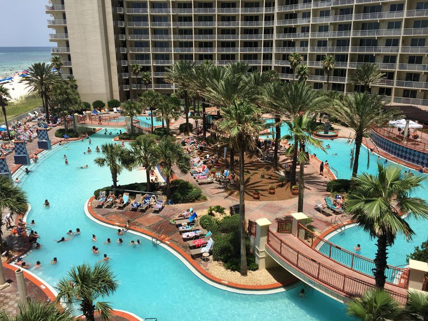 Fantastic views of the Gulf, Beach and the amazing Lagoon Pool at the Shores of Panama.  This is a one bedroom, two bath unit with bunk room and comes completely furnished and ready for your enjoyment or use as a rental.  Sit on the spacious balcony, relax and enjoy the views from this lower floor unit.