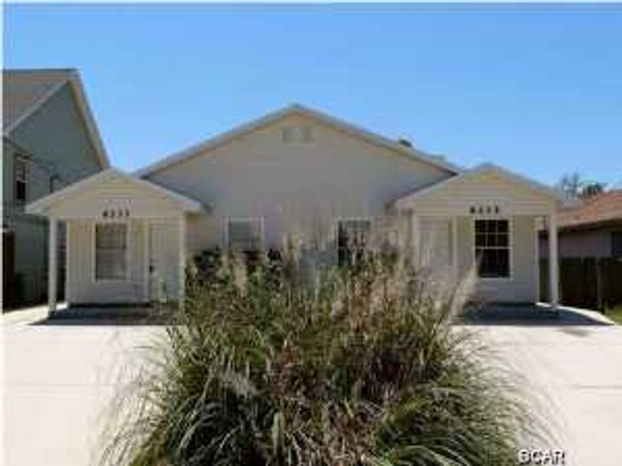 Here's a perfect opportunity to own not one but two homes under one roof! This Duplex has 2 Bedrooms and a Bathroom on each side. Live in one side and rent out the other. Tile throughout Living/Dining, Kitchen and bathroom, new carpet in the bedrooms and fresh cover of paint on the walls! There is a large fenced in back yard with a storage buildi Age, Square Footage, and room sizes approx, if important please verify.