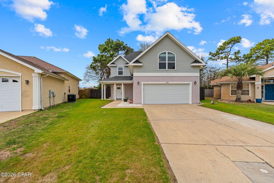 Welcome to this beautiful pet friendly 4-bedroom, 3-bath home located in the desirable Hidden Pines Subdivision! Tucked away on a quiet cul-de-sac, this home offers the perfect mix of comfort, convenience, and modern upgrades. Inside, you'll find a spacious kitchen with granite countertops, stylish backsplash, and stainless steel appliances, perfect for cooking and entertaining. The home features wood-look plank tile throughout the living and wet areas, cozy carpet in the bedrooms, and nicely updated bathrooms. Impact windows and an impact front door provide added peace of mind and energy efficiency. Step outside to enjoy the fully fenced backyard, a screened-in patio ideal for relaxing evenings and a sprinkler system that keeps the lawn looking great year round. Location is hard to beat. Plus, this home offers direct access to a paved walking path to Patronis Elementary and is conveniently located within 10 minutes of the Navy Base, St. Andrews State Park, public beach access, shopping, dining, and more.
