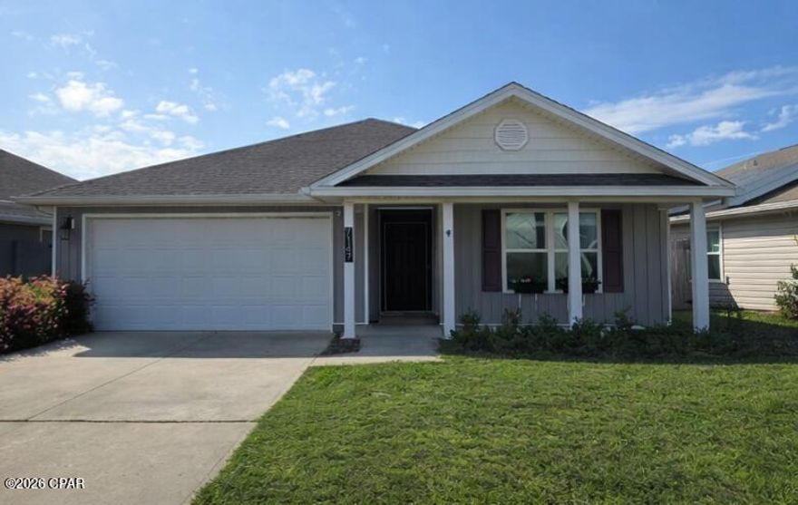 Planning on moving to Panama City area or being stationed at Tyndall AFB. Make this spacious 4 bedroom 2 bath with a huge enclosed patio your next home with a great view of the pond and fountain! This home is Immaculate  less than 7 years old and has been very well kept and maintained. All new flooring and paint and includes a washer dryer and all other appliances.  Home includes the smart home system that operates the camera doorbell, thermostat, front door lock and many more options can be added .  The kitchen features an open floorplan, big  Island for and loads of cabinets and a walk-in pantry,  in sink water filtration system. All rooms are wired with ceiling fans with dual switches. Fenced Yard.  Make an appointment today! Rent varies as Owner allowing large Military discount. Contact Owner directly for inquiries and showings