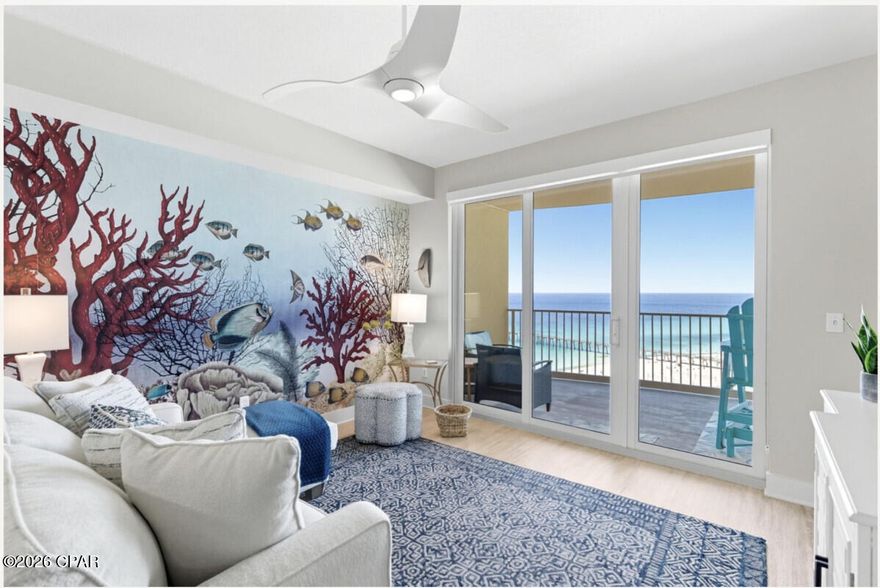 Calypso Tower III is the Newest resort in PCB (2021). This luxury 1 bedroom, 2 baths, 2 beds, sleep 4. Offers breathtaking unobstructed views of Gulf of Mexico from all rooms & kitchen. Custom Luxury decorations. Washer-Dryer in the unit. Oversized balcony. This Unit is owner occupied, No rental. Prime location with a few steps from Pier Park. Many attractions, theater, vibrant array of shopping, dining, golfing, fishing. Top-notch amenities, Swimming pools, Hottub, fitness center. Direct beach access via sky bridge(condo's door straight to ocean sand).