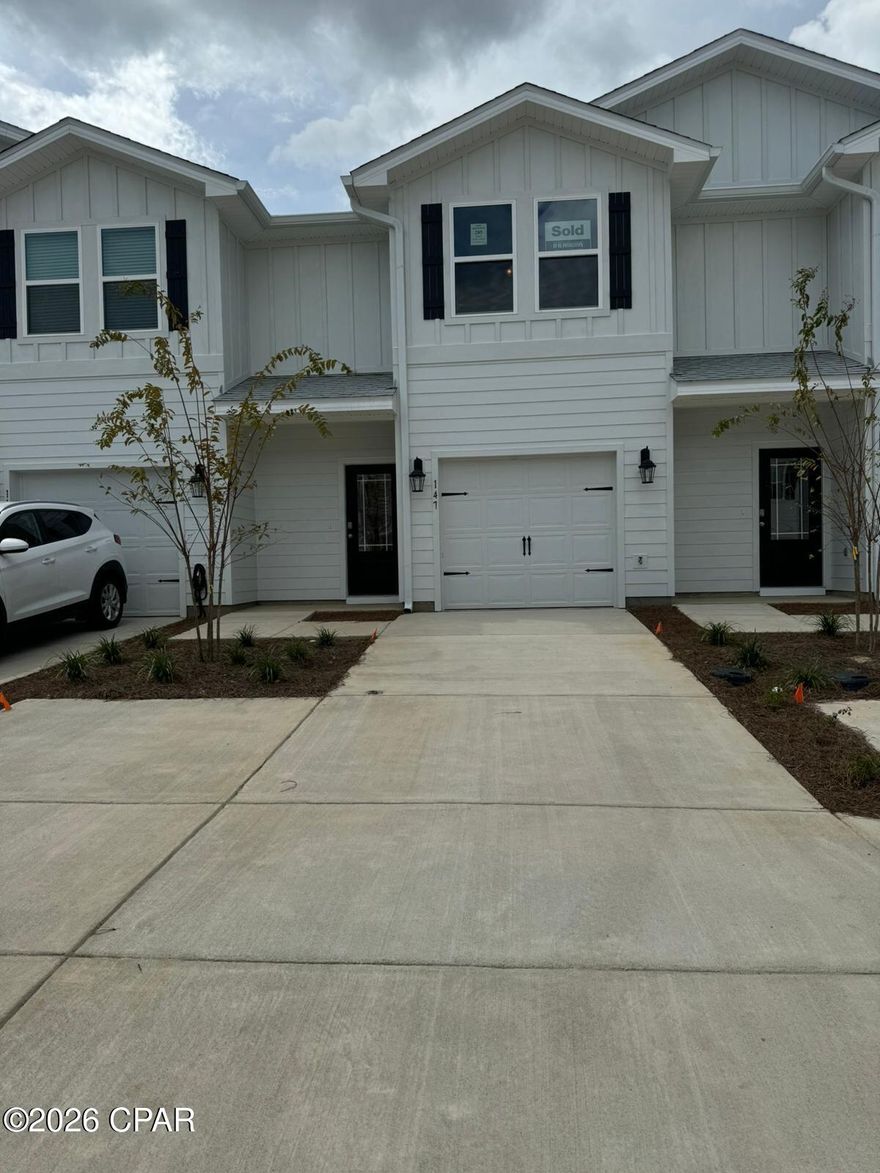 Townhouse for long-term rent at 147 Ellery Ln, Panama City Beach. In the Ward Creek Community. The property features a pool and playground. 3 bedrooms, 2.5 baths, garage, and small backyard. 1,459 sq ft. Unfurnished. The ground floor has a hallway, kitchen, living room, and restroom. The second floor has 3 bedrooms, 2 full baths, and a landry room.

Occupancy starts April 16th.

10 minutes to Pier Park, 15 minutes to 30A.

Built in 2024; previously occupied by only one person; everything is new.

The smart home system (power switches in bedrooms and the front door) can be controlled from the thermostat downstairs.

•Rent: $2,300 per month.
•Security deposit: $2,300 (refundable upon moving out if everything is OK)
•Bills and trash are your responsibility.
•No lawn mowing required.
•Pets (cats, dogs) add $100 to the monthly rent.