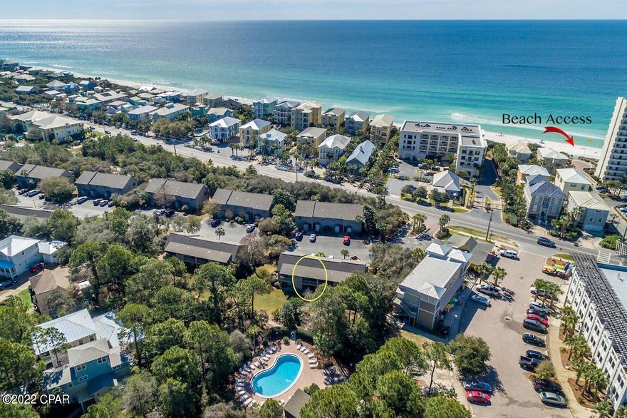 Additional pictures coming soon!  This lovely townhome  is just yards from the Gulf of Mexico and features a new HVAC system, updated kitchen with new appliances and quartz countertops, new decks, new carpet in bedrooms, fresh paint and is located closest to the beach and pool.   Cassine Garden offers a tennis court,  two pools and nature trails.  Excellent rental potential, second home or full-time residence.  Call your favorite realtor today to make the best deal on 30A yours!