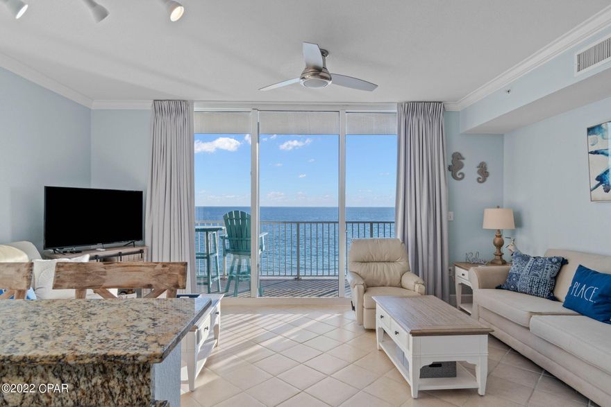 Beautiful gulf front 2 BED 3 BATH, LOW FLOOR at Tidewater Beach Resort. This recently renovated unit sleeps 8 and includes a bunk room with attached bath. Upgrades include tile throughout, stainless steel appliances, new polywood patio furniture, ecobee thermostat, ring camera, and tasteful coastal decor. Tidewater Beach Resort is located on the west side of PCB, 1 mile to pier park and walking distance to restaurants and attractions. Amenities include 70 person movie theater, arcade, 3 pools (1 indoor), private owners lounge, tiki bar, conference center, covered parking, and private beach access. Lower floor units do not come on the market often so schedule your showing before it's too late!