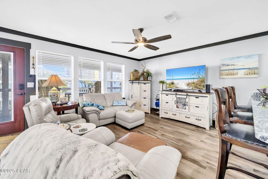 Welcome to this Beautifully Updated 2 Bedroom 2 Bathroom 3rd Floor Condo on the Desirable West End of Panama City Beach. Right Across the street from Beach Access 73. Imagine being able to see some of the Gulf Waters from your Living Room Couch! End Unit with more Square Footage and with a huge wrap around rear balcony!
Completely Renovated into a Charming Cozy Beach Getaway! Granit Countertops, New SS Appliances, Cabinets and Hardware! New Washer and Dryer. This Beautiful Condo is Sold Furnished and ready to use or if you care to, rent! Just steps to the Pool or the Beach! If details or dimensions are important to you, please verify.