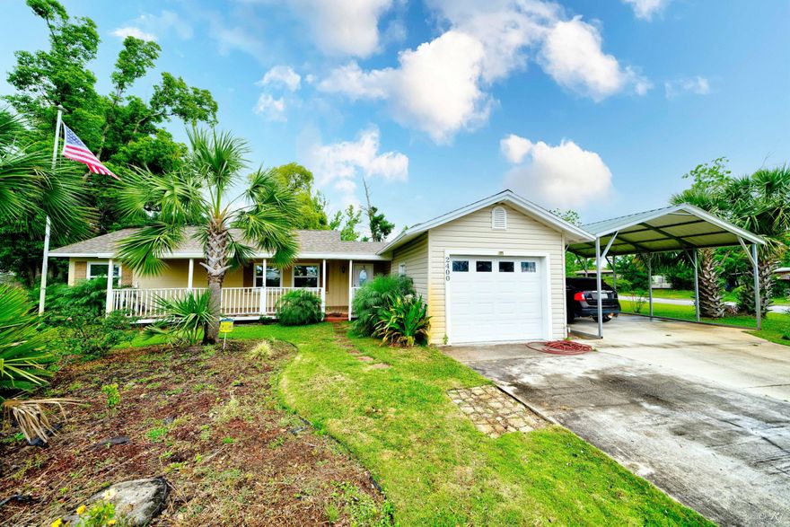 Centrally located 3 bed, 2 bath block home on a corner lot in the desired Historic St. Andrews community. This home boasts a large yard with new landscaping and a privacy fence with 2 double gates. There have been several upgrades including a new roof, HVAC with ductwork, laminate floors and stainless appliances. The open living room and kitchen offers a grand space to host friends and family without missing a beat. The living room features a built-in bookshelf and large windows to allow plenty of natural lighting to illuminate the space. The kitchen boasts plenty of counterspace and cabinets, a kitchen island and a dining area. Huge laundry room and pantry off the kitchen. There is also access to the backyard from the kitchen, making it a breeze to keep an eye on outdoor activities. This spacious home features a split bedroom floorplan, offering plenty of peace and privacy. The master suite addition will wow you with recessed lighting and an expansive private en suite. The master bedroom does not have any windows. The master bathroom features a soaking tub with a shower, a double vanity and a large walk-in closet. The two additional bedrooms share a full bathroom also with a shower/tub combo. There are also 2 linen closets for extra storage. Irrigation for lawn. Washer/Dryer will convey with the sale. Driveway poured in 2019. This home is located near St. Andrews Marina where you can find some of the best local restaurants while catching breathtaking waterfront views. Also located near many parks, schools, churches and more. As-is.