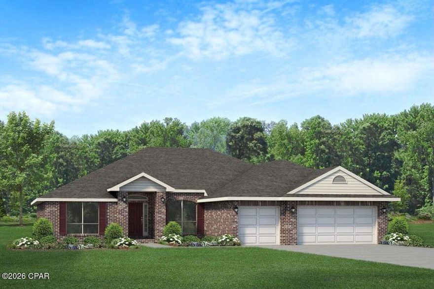 Welcome to the 2502 Plan -- a beautifully designed 4-bedroom, 3-bath home with a spacious 3-car garage offering the perfect blend of comfort, function, and style.
This thoughtfully laid-out floor plan features an expansive 18' x 25' family room that flows seamlessly into the open kitchen and dining area, creating an ideal space for entertaining and everyday living. The kitchen offers generous counter space, a convenient layout, and clear sightlines into the main living area.
The private primary suite is tucked away from the additional bedrooms and features dual walk-in closets and a well-appointed en-suite bath designed for comfort and relaxation.
Three additional bedrooms provide flexibility for guests, a home office, or multi-generational living, with two full baths conveniently located nearby. A separate living room near the front entry adds versatility -- perfect as a formal sitting area, office, or flex space.
Step outside to the spacious covered lanai, ideal for enjoying morning coffee or evening gatherings.
With a 3-car garage, dedicated laundry room, welcoming foyer entry, and an efficient split-bedroom layout, the 2502 delivers space where you need it most -- all on one level.