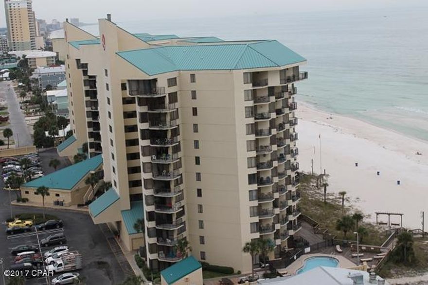 PCB, the Gulf, the beach, the Sunbird. The only thing missing is you. Every Sunbird condo has a a water view. Some better than others and this one is one of the better ones. It's in the West tower with stunning sunset views and a great view of the Gulf and the sugary beach. Most of the view is seen from both your balcony and from the inside because of all the windows and the sliding glass balcony door. Both the kitchen and the bathroom has granite counter tops and high-end satin finished cabinetry. Imagine yourself on the balcony with a breeze in your face, listening to the crashing waves, and watching the golden sunset disappearing into the Gulf...Paradise.