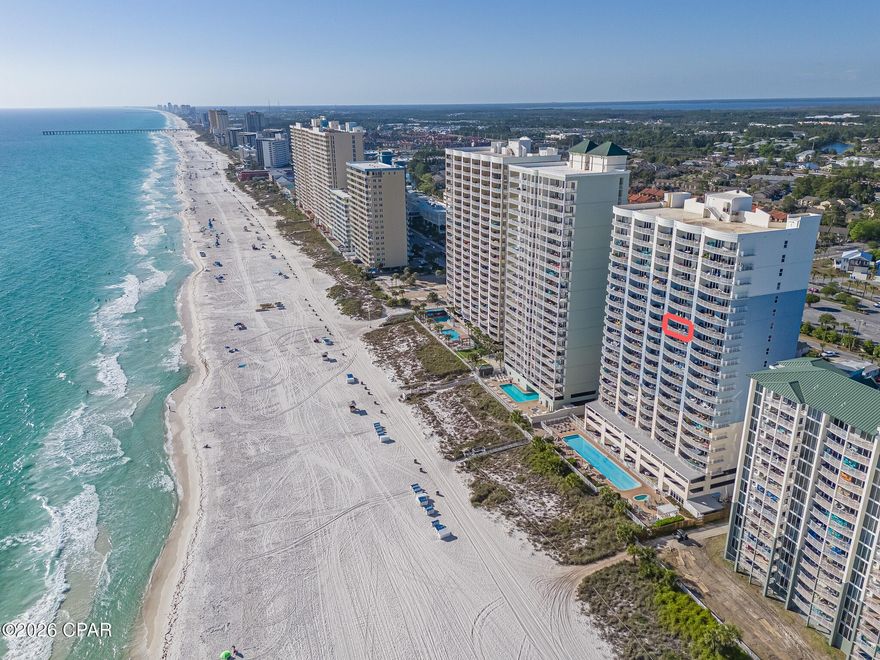 You've found it--an exceptional opportunity at Twin Palms! This beautifully positioned 2-bedroom, 2-bath condo offers stunning Gulf views from an incredibly private, oversized wraparound balcony, perfect for soaking in sunsets and coastal breezes. The unit is rental-ready and features a $15,000 master bathroom renovation completed in January, highlighted by a large tiled walk-in shower, along with fresh paint throughout the entire unit for a clean, updated feel. Whether you're seeking a strong income-producing investment or a personal beach retreat, this unit checks every box. Twin Palms delivers a true resort-style experience with amenities including a beachside pool, hot tubs, sauna, and fitness center. Conveniently located near Walmart, popular restaurants, and local attractions, this condo combines location, lifestyle, and value along the world's most beautiful beaches.