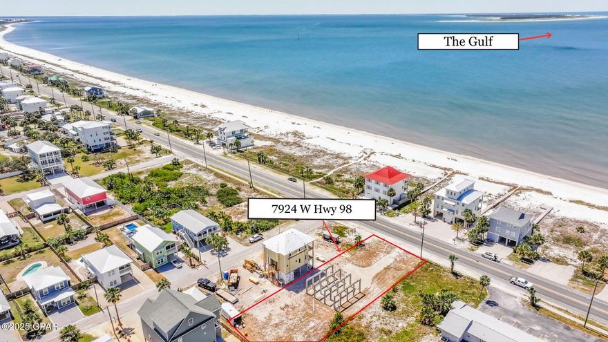 Seller is open to any and all offers with a close date in the calendar year 2025! Gulf View, 1st tier home site, X flood zone with Gorgeous Sunsets - Ready for Your Dream Home!  This exceptional site, featuring 20 high-strength concrete and rebar pilings, is designed for a 2-story, 4-bedroom, 3.5-bathroom home. The pilings are set 14 feet above the ground, providing ample space for parking a boat or creating additional storage underneath. The foundation work is already complete, saving you significant costs—approximately $80,000 in piling improvements.  The property is currently on a septic tank, but it is also eligible for connection to the public sewer system. The house plans, which are included with the purchase, are tailored to the existing pilings and include a 2,000 sq ft home with spacious living areas, an expansive deck for outdoor entertaining, and an optional elevator for easy access. The plans feature plenty of storage and parking at ground level. With miles of pet-friendly, white sandy beaches and a dedicated beach access just left of Court St., you'll have unobstructed Gulf views and the perfect spot to enjoy stunning sunsets and the coastal lifestyle. This location is ideal for those seeking easy access to both Port St. Joe and Mexico Beach, where you'll find a variety of dining options to suit every palate, including renowned fresh local seafood. Explore the charming boutique shops that add to the area's unique character. St. Joe Beach is a true paradise for outdoor enthusiasts, offering a wide range of activities. Its peaceful beaches are perfect for swimming, sunbathing, and beachcombing, providing endless opportunities for relaxation and recreation. Call today for a tour of the area!!