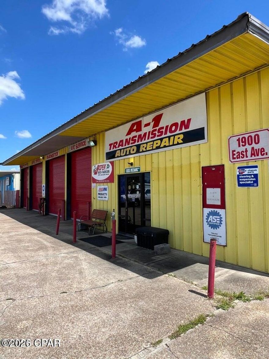Prime Commercial Opportunity - Established Auto Repair Shop in the Heart of Panama City

Position your business for success with this well-established, reputable auto repair shop located in a high-demand, central area of Bay County. Offering 3,375 square feet of functional workspace on a .31-acre lot, with 123 feet frontage for exposure this property is perfectly suited for an owner-operator, expanding business, or investor seeking a turnkey opportunity.

This move-in ready facility features service bays, providing ample room for multiple technicians and efficient workflow. The shop is thoughtfully laid out to support daily operations, with space for equipment, customer service, and office for administrative needs.

With its strong local reputation and prime location, this property benefits from consistent traffic and excellent accessibility--making it ideal for continued success or future growth.

Highlights:

3,375 SF commercial auto repair facility
Situated on .31 acres
Fully functional service bays
Established presence in a central, high-visibility location
Move-in ready for immediate operation
Ideal for expansion or first-time ownership

Opportunities like this don't come around often in such a sought-after location. Whether you're looking to grow your current operation or step into ownership, this property delivers the foundation you need.

Don't miss your chance to secure a proven business location in the heart of Bay County!

professional photos coming soon