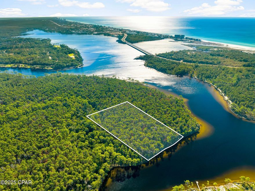 Nestled in a serene northwestern cove of Powell Lake—the largest coastal dune lake in Florida and North America, spanning nearly 800 acres—this expansive 5.58-acre lot offers exceptional development potential between the prestigious gated communities of Watersound Origins and Wild Heron. 

As ongoing residential and commercial growth in Panama City Beach continues to make Powell Lake shoreline an increasingly rare commodity, securing this waterfront property represents a golden opportunity in one of Northwest Florida's most dynamic areas.

Boasting approximately 300 feet of pristine shoreline on this ''Outstanding Florida Waters'' designated lake, the lot promises unparalleled privacy and a blank canvas for your vision—whether a custom dream home, private retreat, or eco-friendly escape. Its strategic location not only immerses you in the lake's tranquil ambiance, ideal for boating, jet skiing, or paddling, but also places you near top-tier amenities like the Greg Norman-designed Shark's Tooth Golf Course at Wild Heron and the resort-style pools, nature trails, and golf options at Watersound Origins. 

Just a short drive away, Panama City Beach's booming 2025 developments—including new attractions like TopGolf, Pirates Voyage Dinner & Show, and expanded parks—add even more appeal for lifestyle and investment potential.

Bay County has enhanced recreational access with a self-service kayak rental kiosk at the Lake Powell boat ramp, making this body of water even more inviting for paddle enthusiasts from sunup to sundown. 

Imagine crafting your ideal haven here, where the raw beauty of nature converges with the promise of luxury living amid Florida's Emerald Coast. With the region's rapid evolution, the time to seize this unique waterfront gem is now, before it's claimed.