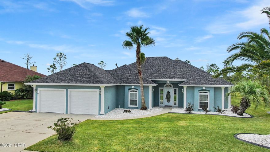 Beautiful turn key home with so much charm and character.  Upon walking in take note of the custom tile work and unique border trim.  High tray ceilings compliment open floor plan and fireplace. The dining room is large enough for immediate and extended family gatherings. Granite flows all throughout the kitchen resting on custom cabinets. Natural light throughout the home but especially noticeable in the large master bedroom with 3 huge skylights and a separate reading area. The master bathroom comes with double vanity, a garden tub and a separate shower along with more skylights, The chair rail  molding that flows throughout the entire house leads to a large open  room with a jacuzzi tub. So much storage and too many features to list. This home is a Must See!