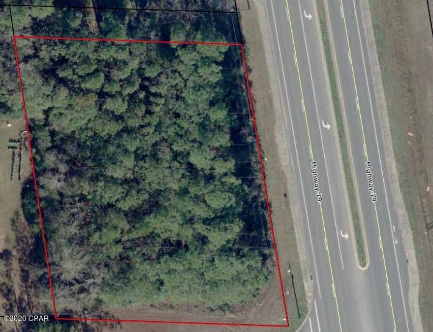 Here is your opportunity to scoop up a prime location on Hwy 79, about 1200ft north of where the new Hwy 388 junction will feed into the entrance of the new Latitude Margaritaville Development, which anticipates 3500 new homes.  Site is currently zoned residential, but the FLU (Future Land Use) is Village Center, which will allow light commercial, but will have to go through a secondary approval process with Bay County.  Please confirm all information with Bay County Planning and Zoning.