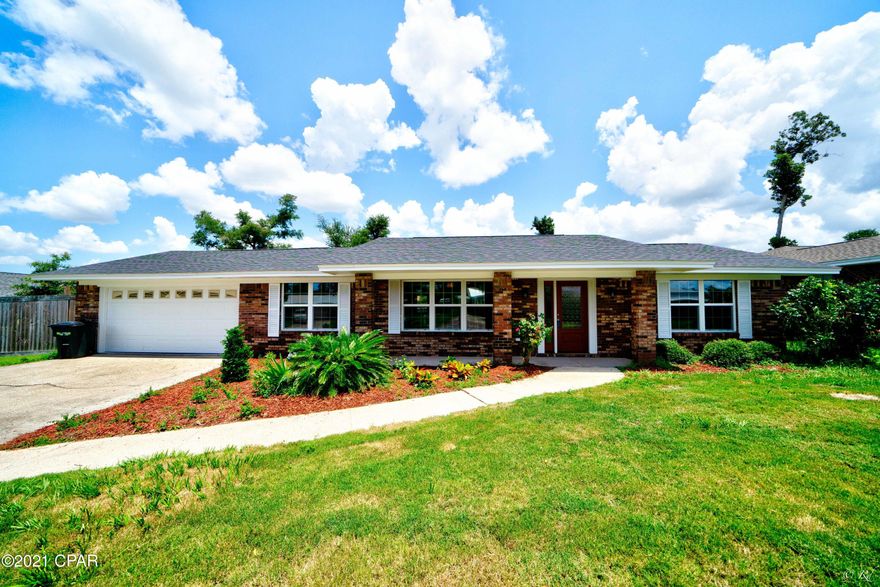 This charming 3 bed, 2 bath all brick home located in the established Imperial Oaks neighborhood is move-in ready and fully renovated. This home welcomes you in with LVP flooring, recessed lighting and an open concept living area, dining room, and kitchen. The living area has a wood-burning fireplace, which is perfect for enjoying the colder nights with family and friends. The kitchen is equipped with a kitchen island with a shiplap accent, brand new stainless steel appliances, and quartz countertops. The kitchen also has plenty of white shaker cabinets for storage with a laundry room that leads to the two car garage.  The master bedroom has its own private ensuite, which includes a tiled stand-up shower, a brand new double vanity, and new light fixtures. The two additional bedrooms share a guest bathroom with a new vanity and tile shower/tub combo. The large, fenced-in backyard features all new sod, brand new landscape, and a storage shed for your convenience. This beautiful, renovated from head-to-toe home is located in a safe and friendly neighborhood, which is nearest to a plethora of grocery stores, restaurants, and parks with boat ramps for your pleasure.