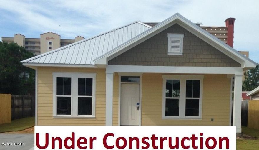 PRESALE, ENTERED FOR COMP PURPOSES.  NO Home Owner FEES, NO Restrictions!!! NEW CONSTRUCTION 2BR-2BA CRAFTMAN STYLE 1-STORY HOME JUST 2 BLOCKs FROM GULF and 1 block to S. LAGOON AND PUBLIC BOAT RAMPS . Other features of this high quality home are;* Metal Roof * Vinyl eves * 9' smooth finish Ceilings * Granite counter tops with bottom mount sinks in kitchen and baths * Engineered wood floors in LR, DR, Kitchen, Hallway, Laundry * Elite Series Stainless Steel Appliances, Concrete siding (Hardy Plank)* Craftsman style plywood cabinets with slow close hinges * all vinyl clad high energy efficient windows * Crown molding * * Covered rear patio with bead board ceiling, *Covered Front porch with BEAD BOARD ceiling * Double wide driveway. Zoysia sod. Sale includes a 16x20 workshop in rear w318 sf