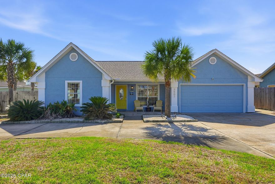 Discover refined coastal living in this beautifully updated beach retreat located on the highly desirable east end of Panama City Beach, just moments from the Gulf, Grand Lagoon, Capt. Anderson's, and local favorite waterfront dining. Perfectly suited as a primary residence, second home, or luxury vacation rental, this property combines style, comfort, and functionality in an unbeatable location.
This thoughtfully upgraded 3-bedroom, 2-bath home features an open-concept layout with vaulted ceilings, a fireplace, split-bedroom design, and durable tile flooring throughout. The kitchen and living spaces flow seamlessly for entertaining and everyday living, while recent improvements--including newer appliances, updated lighting and ceiling fans, fresh interior and exterior paint, and upgraded systems--add modern appeal and peace of mind.
One of the home's standout features is the fully finished garage, transformed into an impressive game room complete with a split-unit A/C system and professionally coated flooring, creating the perfect bonus space for entertaining, relaxing, or maximizing short-term rental appeal.
Designed with both lifestyle and investment potential in mind, this home is truly turnkey and ready to perform as a short-term rental from day one--allowing the next owner to hit the ground running with a fully guest-friendly setup in one of PCB's most desirable rental corridors.
Outdoor living is equally inviting with ample parking, a circular drive, spacious lot, and easy access to boating, beaches, and recreation. Located approximately ½ mile from the beach and just minutes to public boat ramps with Gulf access, this home delivers the ultimate coastal lifestyle.
With vacation rentals allowed and extensive updates already completed, this move-in-ready property presents an exceptional opportunity to own a stylish and versatile home in one of Panama City Beach's most sought-after areas.