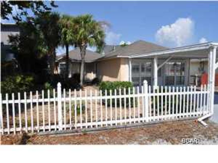 You can walk to the beach or the lagoon from this terrific home in the Thomas Drive area. Lots of space thanks to a split-bedroom floor plan with 3 bedrooms and 2 baths. There's a cozy fireplace in the living room and there is also a family room/office. The covered patio off the side of the home is perfect for your weekend cookouts and the kids will enjoy all the running around room in the privacy-fenced backyard. The home includes hurricane shutters for all windows, a storage shed and the AC/heating system was replaced in 2012. All info is approx. and must be verified by Buyers if important.