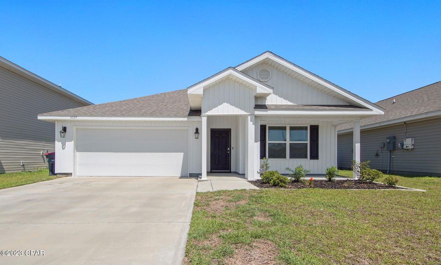 ATTRACTIVE HOME IN BRIGHTON OAKS SUBDIVISION. The interior features 4 bedrooms, 2 baths, an open floorplan with split bedrooms (great for entertaining), lots of natural light, an interior laundry room and a 2-car garage. The kitchen boasts ample counter & cabinet space, an island with breakfast bar, a large pantry and stainless-steel appliances. The master bedroom can accommodate king size furniture and has an adjoining bath with walk-in closet, separate shower, soaking tub and a double vanity. The other 3 bedrooms are good size. There is a covered back porch for your outdoor leisure and an easily maintainable yard. Bonus Feature:  Smart Home/ADT Security package (comes with an App and in-home touch panel) that controls doors, windows, garage door, lighting, thermostat and doorbell. Affordable HOA and X Flood Zone.  This active neighborhood includes a community dog park and is conveniently located near North Bay Haven, Deer Point Elementary School, and Hwy 231. Call today for a private preview.