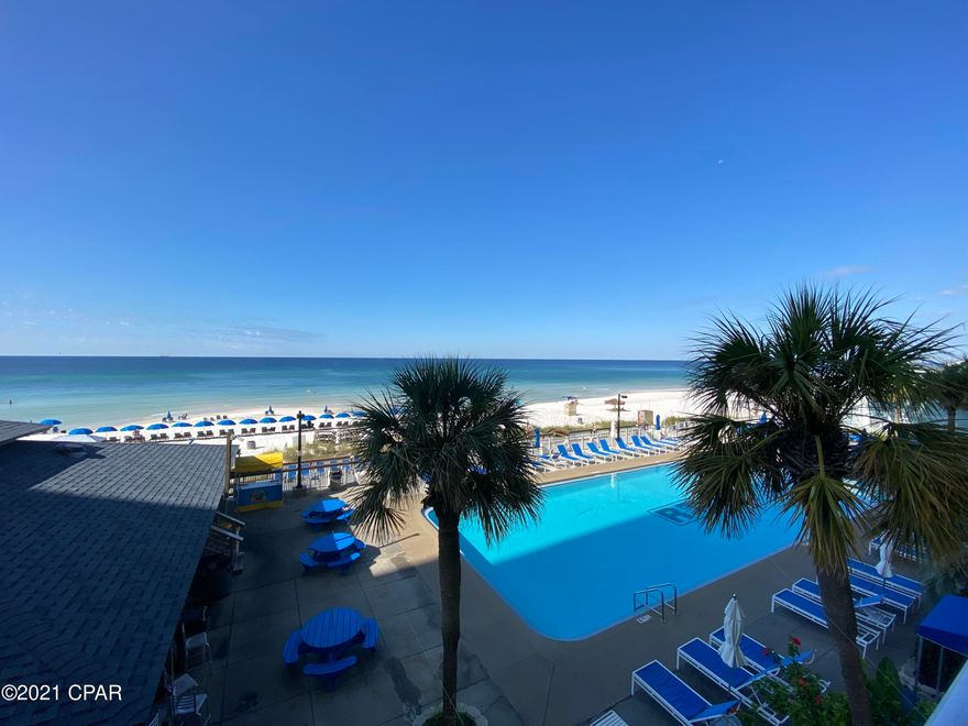 Gulf Front Condo! ~ Great opportunity! Currently the lowest priced 2 bed 2 bath, 1144 sq ft in Regency Towers! This unit has wonderful views from the third floor, with great pool views! Not a strict east or west view, but views paralleling the Gulf. This will give you the best vantage point and little bit of heaven & direct views to dolphins, boaters or beachgoers. The floorplan is spacious with larger bedrooms and the Gulf-side Master Bedroom has access to the balcony! Sip your coffee in the a.m. or toast the evening sunset~! Don't hesitate, or this great value will disappear!