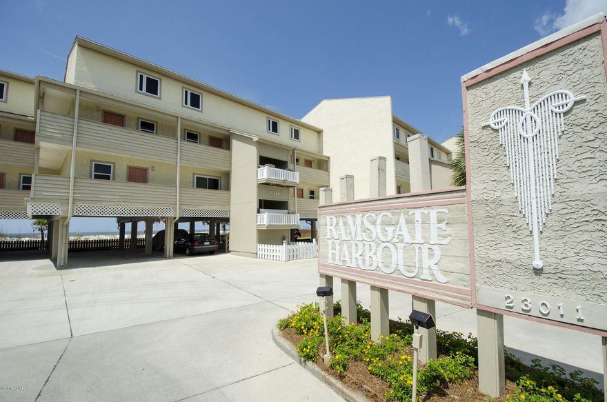 Ramsgate Harbour is a highly sought after gulf front complex located on the west end of Front Beach Rd. This two bedroom unit boasts 18'' tile throughout the 1st floor, new living room furniture, etc. Cabinets and appliances were replaced in 2005. The second floor has two bedrooms and two bathrooms. Bedrooms have carpet while bathrooms have 18'' tile. Come enjoy this gulf front unit and soak up the views on the oversized decks. Unit has been a vacation rental and used for family. Extremely well cared for throughout the years.