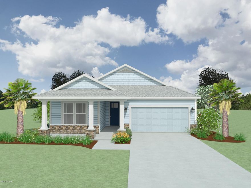 This home features the Trigger floor plan with available Craftsman elevation.  3 bed, 2 bath, 1643 sq ft with a  2 car – garage. Excellent opportunity to be in the hottest community on the Beach. WALK TO SCHOOL! Top rated Breakfast Point Academy next to the entrance of this lovely master planned community. LOCATION! Groceries, dining and shopping all within a golf cart drive & only 5 miles from Pier Park. Samuel Taylor homes are truly one of the best constructed homes in Bay County. We build our homes with 2x6 exterior studs vs other builders using 2x4's. Not only is it a stronger home, but this also allows us to put R-19 in the walls instead of R-13.  We also use R-38 in our ceilings vs R-30 like most builders. We insulate most of the interior walls to make a very quiet home.